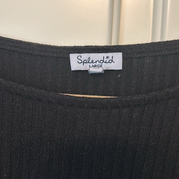 Splendid Black Cold Shoulder Shirt Women’s Large - Picture 2 of 5